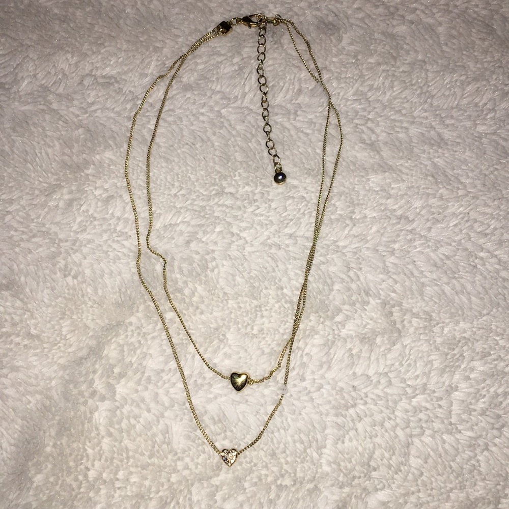 heart double layered necklace